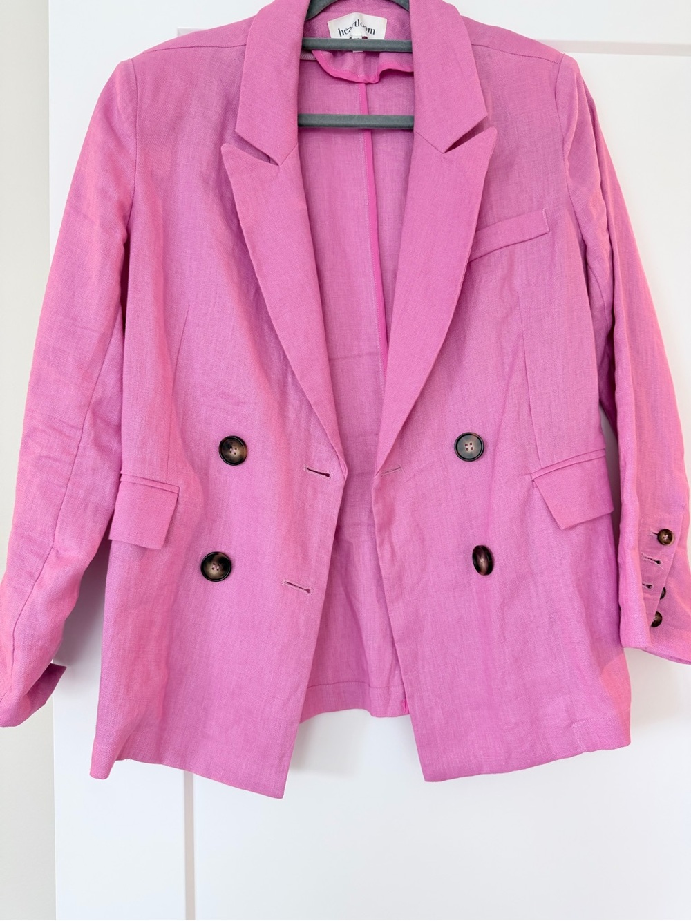 Heartloom Double-Breasted Pink Blazer - Picture 3 of 4